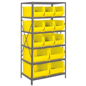 Hulk Shelving System - Complete Package 24" x 36" x 75" Yellow