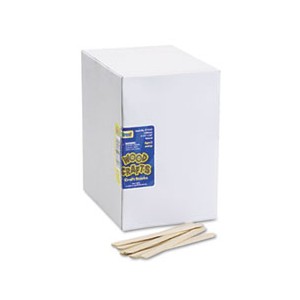 Kraft Natural Wood Craft Sticks Jumbo Size 4.5x.375 1000/BX