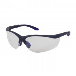Safety Glasses Clear HC Blue Frames Semi-Rimless 12/BX 12/CS