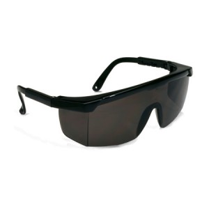 Safety Glasses Semi-Rimless Adjustable Gray Lens Black Frames 144/CS