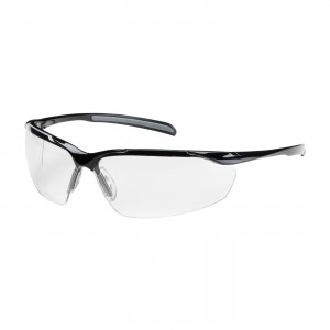 Safety Glasses Semi-Rimless ClearLense BlackFrame Anti-Scratch 12/BX 12/CS