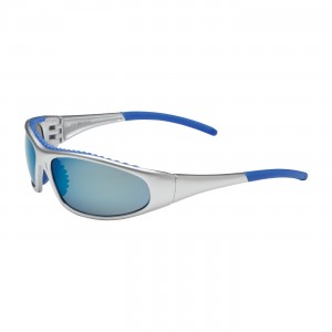 Safety Glasses Blue HC Antifog Silver Frames w/BluePads 72/CS