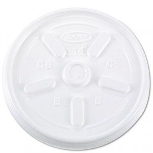 Vented Plastic Hot Cup Lids, 10JL, 10 oz., White