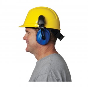 JSP Surefit Contour Ear Muffs, Cap Mounted, 21 dB NRR, Blue, Universal