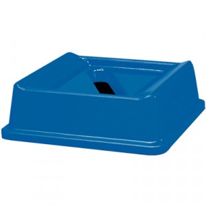 Untouchable Slotted Recycling Top, Square, 20 1/8x20 1/8x6 1/4, Blue