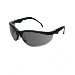 Klondike Plus Safety Glasses, Black Frame, Gray Lens