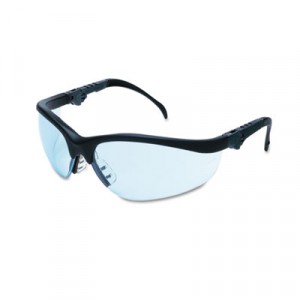 Klondike Plus Safety Glasses, Black Frame, Light Blue Lens