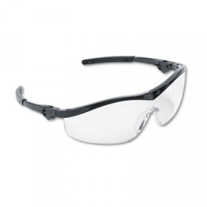 Storm Wraparound Safety Glasses, Black Nylon Frame, Clear Lens