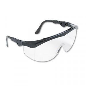 Tomahawk Wraparound Safety Glasses, Black Nylon Frame, Clear Lens