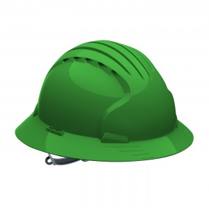 JSP Evo6141 Full Brim, Green, 6-Pt Textile Susp, Slip Ratchet, Class E