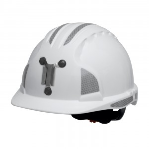  EVOLUTION DELUXE 6151 MINING HARD HAT, INCLUDES LAMP BRACKET, CORD HOLDER AND CR2 REFLECTIVE KIT, WHITE, 6-PT POLYESTER TEXTILE