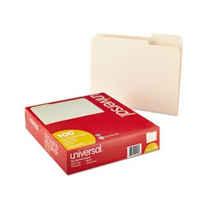 File Folders 1/3 Cut Asstd. One Ply Top Tab Manilla 100/BX