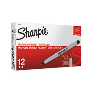 Marker Sharpie Permanent Ultra Fine Point Black 12/BX