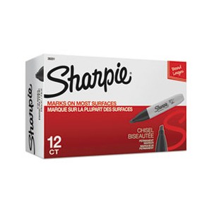 Marker Sharpie 5.3mm Large Chisel Tip Black 12/BX