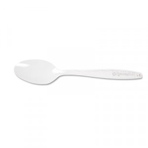 Guildware Extra Heavyweight Plastic Cutlery, Teaspoons, Clear