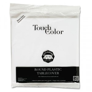 Plastic Tablecovers, 82" Round, White