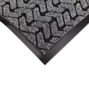 Tire-Track Scraper Mat, Needle-Punch Polypropylene/Vinyl, 48x72, Gray