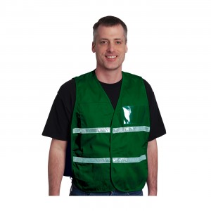 Non-ANSI IC Vest, K.G, Poly/Cotton, H&L Closure, 1in. White Gloss Tape Size 3X-Large