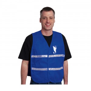 Non-ANSI IC Vest, LtB, Poly/Cotton, H&L Closure, 1in. White Gloss Tape Size 3X-Large