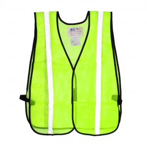 Non-ANSI Mesh Safety Vest, 1in. Reflective Tape H&L Closure, OSFM