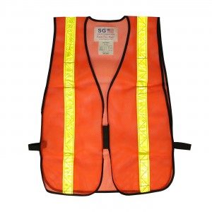 Non-ANSI Mesh Safety Vest, 1 3/8in. Yellow Gloss Tape H&L Closure, OSFM