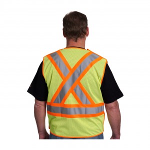 Class 2, Z96 Mesh Breakaway Vest, X Back H&L Closure Two Tone, LY Size 2X-Large