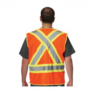 Class 2, Z96 Mesh Breakaway Vest, X Back H&L Closure Two Tone, OR Size 2X-Large