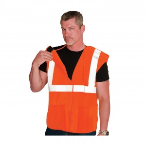 Class 2 Solid Breakaway Vest, 3 Pkt H&L Closure, 2in. Tape, OR