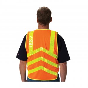 Class 2 Chevron Mesh Vest 1.5in. Prismatic Tape, One Size, OR