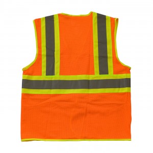 Class 2 Mesh Vest, 3 Pockets, H&L Closure, Two Tone Tape, OR