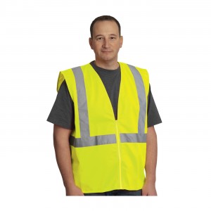 Class 2 Mesh Vest, No Pockets, Zipper Closure 2in. Tape, LY
