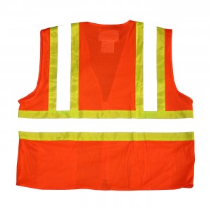 Class 2 Mesh Vest, 6 Pockets Zipper Closure Two Tone Tape, OR