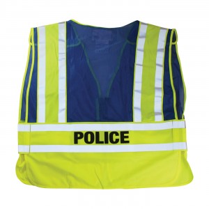  ANSI 207 PUBLIC SAFETY VESTS - BLUE "POLICE" LOGO   Size 5X-Large