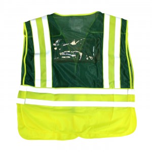  ANSI 207 PUBLIC SAFETY VESTS - GREEN NO LOGO CLEAR POCKETS   Size 5X-Large