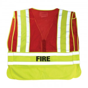 ANSI 207 PUBLIC SAFETY VESTS - RED "FIRE" LOGO   Size 5X-Large