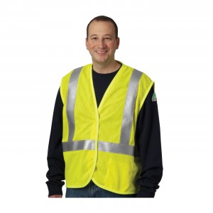 AR/FR Class 2 Mesh Vest, 5.5 Cal, FR Tape, H&L Closure, LY Size 2X-Large
