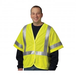 AR/FR Class 3 Mesh Vest, 5.5 Cal, FR Tape, H&L Closure, LY Size X-Large