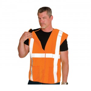 CLASS 2 SOLID 5 POINT BREAKAWAY FR VEST, HOOK AND LOOP CLOSURE, ORANGE  