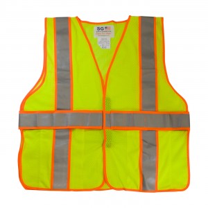 Class 2 Treated Poly, Mesh Vest H&L Closure, 2 Pocket, FR Tape, LY