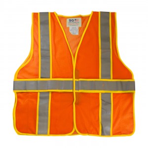Class 2 Treated Poly, Mesh Vest H&L Closure, 2 Pocket, FR Tape, OR