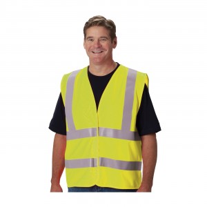  CLASS 2, FR TREATED SOLID VEST, HOOK AND LOOP CLOSURE, NO POCKET, LIME YELLOW 