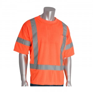 Class 3 Short Sleeve T-shirt, Crew Neck, Chest Pocket, OR
