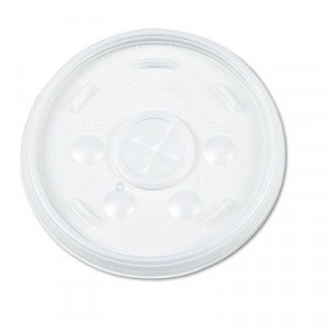 Plastic Lids, for 16-oz. Hot/Cold Foam Cups, Slip-Thru Lid, White