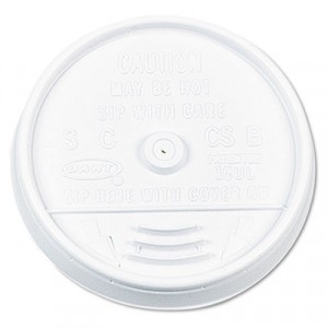 Plastic Lids, for 16 oz. Hot/Cold Foam Cups, Sip-Thru Lid, White