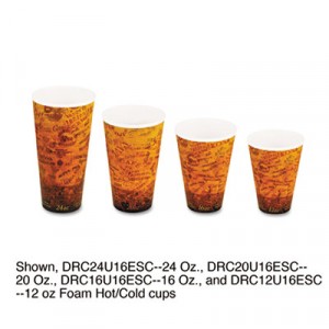 Foam Hot/Cold Cups, 20 oz, Brown/Black