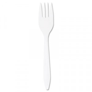 Forks Plastic Medium Weight White 1000/cs