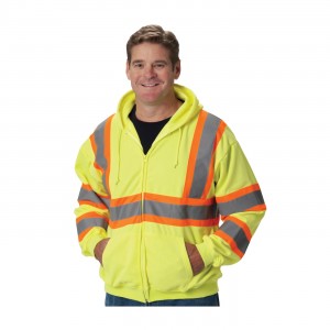 Class 3 Hooded Sweatshirt, 8oz. Fleece, Zip Front, Two Tone, LY