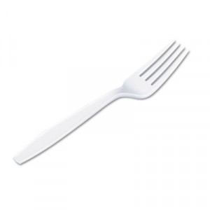 Plastic Tableware, Heavyweight Forks, White 1000/CS
