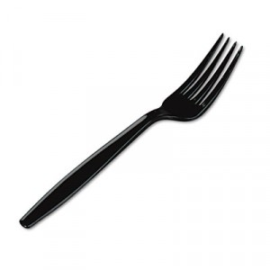 Plastic Tableware, Heavyweight Forks, Black