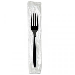 Individually Wrapped Forks, Plastic, Black